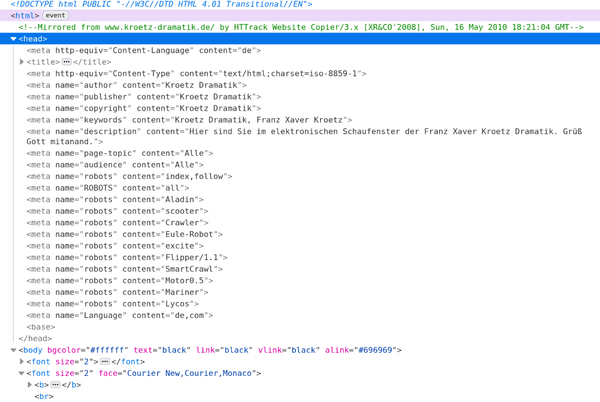 Franz Xaver Kroetz als rebellischer Webdesigner